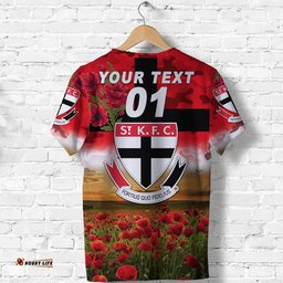 custom personalised st kilda saints anzac t shirt poppy vibes