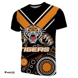 custom personalised wests tigers t shirt aboriginal symbol