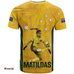 australia soccer t shirt fowler matildas gold marble
