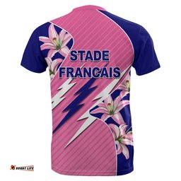 stade franais t shirt pink lillies