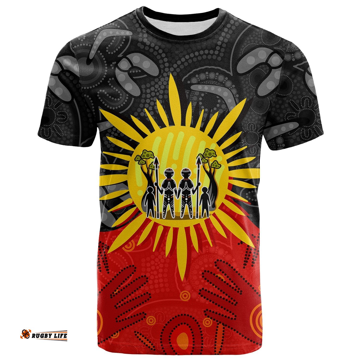 custom personalisedaboriginal family t shirt flag style