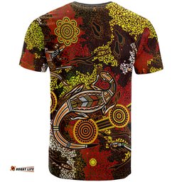 custom aboriginal t shirts kangaroo and lizard dot painting art