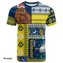 cowboys rugby t shirt custom christmas snowflakes cowboys mascot t shirt