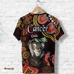 australian astrology t shirt cancer koala zodiac aboriginal vibes red