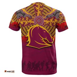 brisbane broncos t shirt aboriginal anzac day
