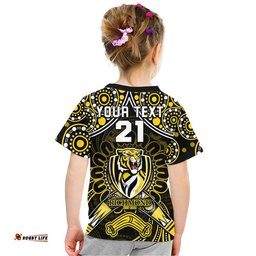 custom personalised richmond tigers football t shirt boomerang indigenous dots