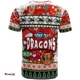 st george rugby christmas t shirt custom xmas dragon christmas balls snowflake with aboriginal patterns t shirt