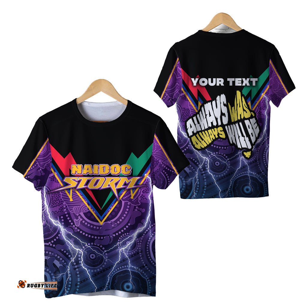custom personalised melbourne storm naidoc week t shirt aboriginal sport style