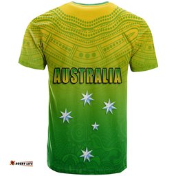 cricket australia indigenous aboriginal t shirt boomerang dot painting style