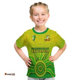 cricket australia indigenous aboriginal t shirt boomerang dot painting style