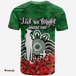 south sydney rabbitohs t shirt anzac day poppy flowers with army patterns