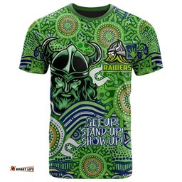 raiders rugby naidoc week watercolour dot painting t shirt custom canberra raiders getting up standing up showing up 0