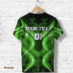 custom personalised new zealand warriors rugby t shirt original style green custom text and number