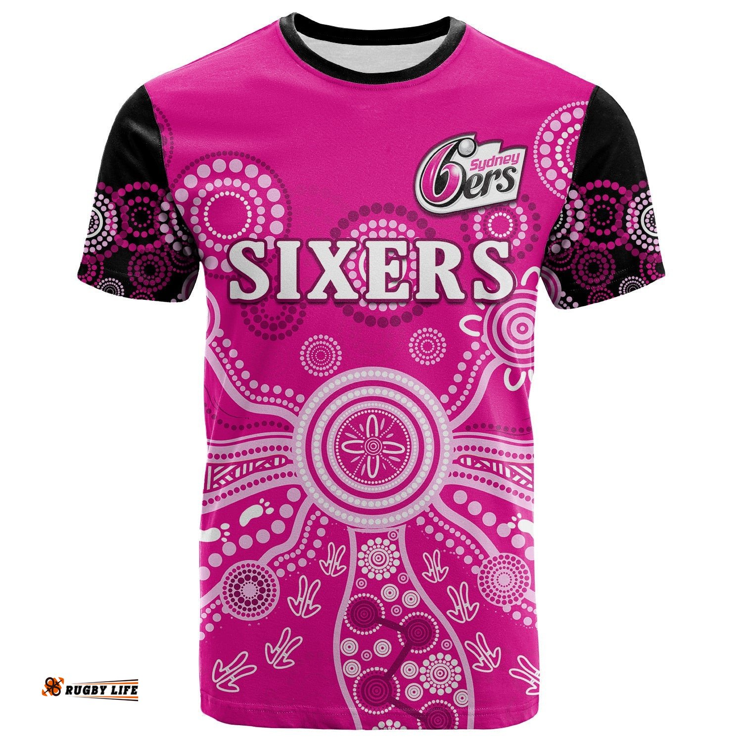 sydney sixers t shirt cricket indigenous australian art ver01
