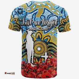 titans t shirt anzac day poppy flowers with aboriginal