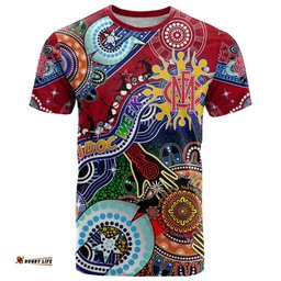 custom naidoc week 2024 melbourne demons t shirt australia aboriginal dot painting dt02