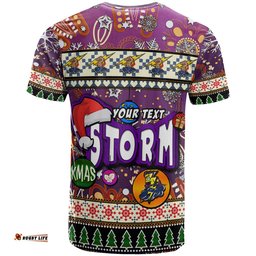 storm rugby christmas t shirt custom xmas storm christmas balls snowflake with aboriginal patterns t shirt