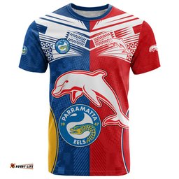 nrl dolphins combine parra eels t shirt sporty style