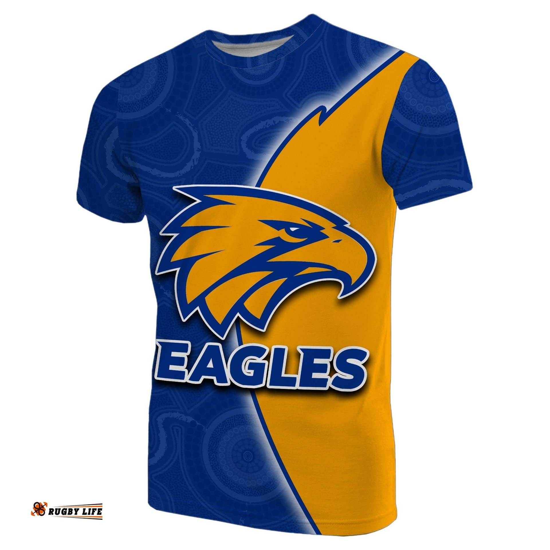 custom personalised west coast eagles t shirt aboriginal patterns half style