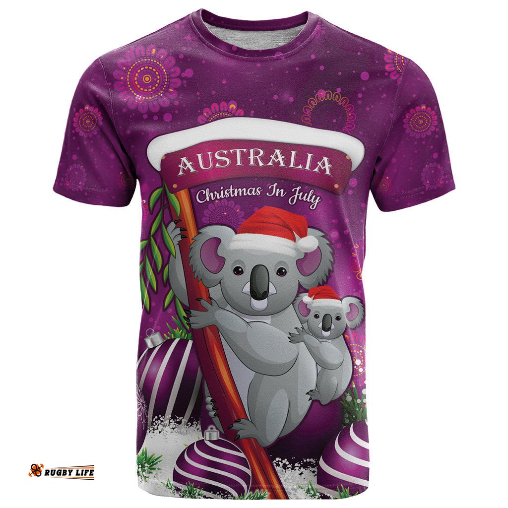 australia koala t shirt christmas in july purple