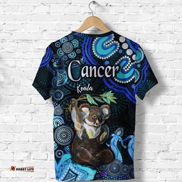 australian astrology t shirt cancer koala zodiac aboriginal vibes blue