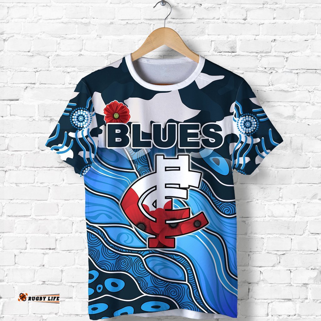 blues anzac t shirt carlton attractive indigenous