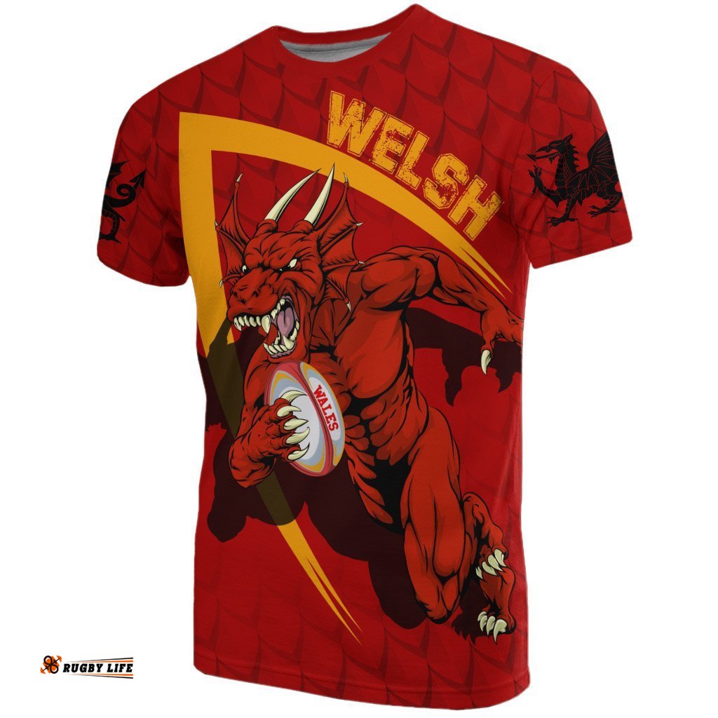 wales t shirt welsh dragon rugby champion