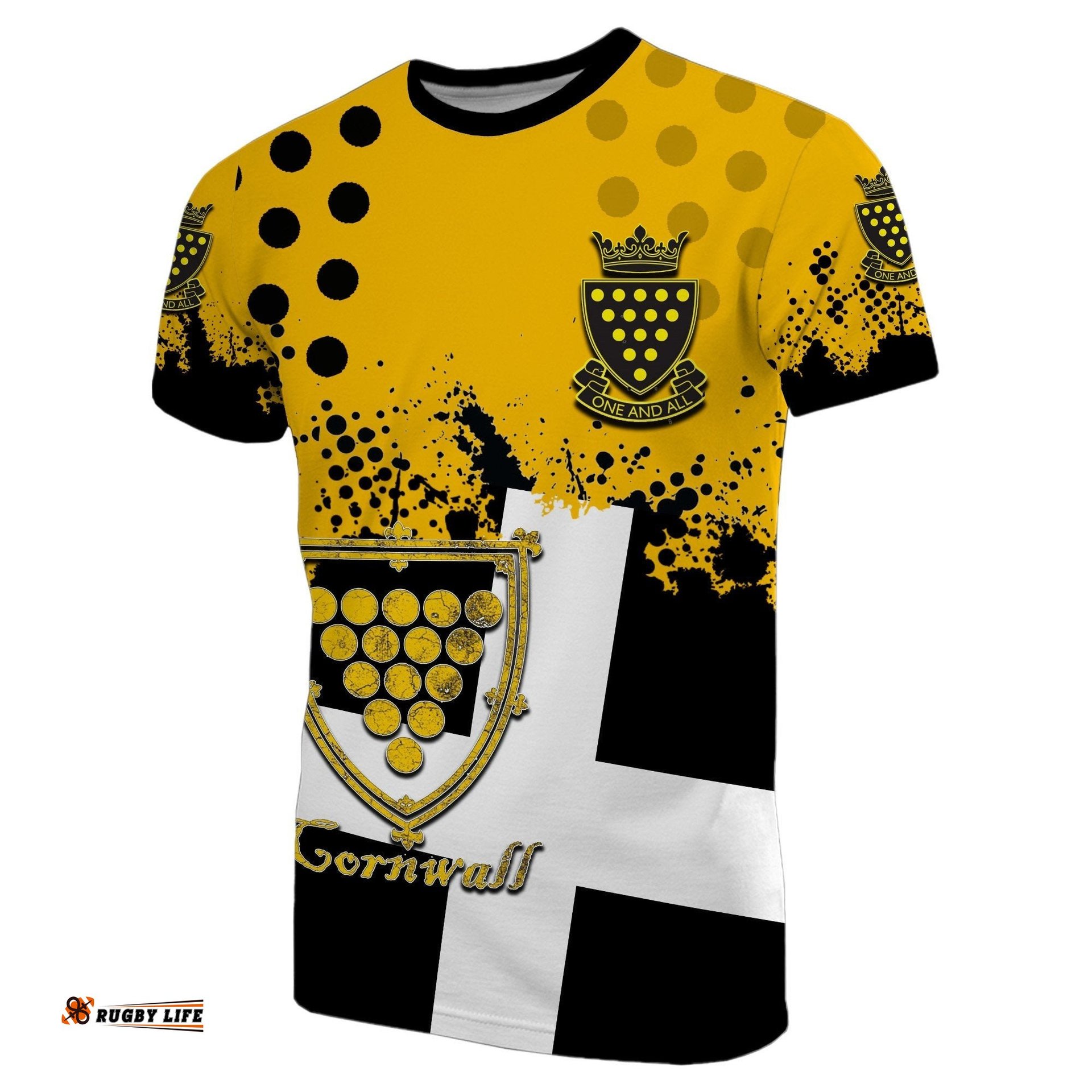 cornwall t shirt rugby flag version