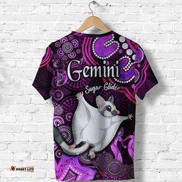 australian astrology t shirt gemini sugar glider zodiac aboriginal vibes pink