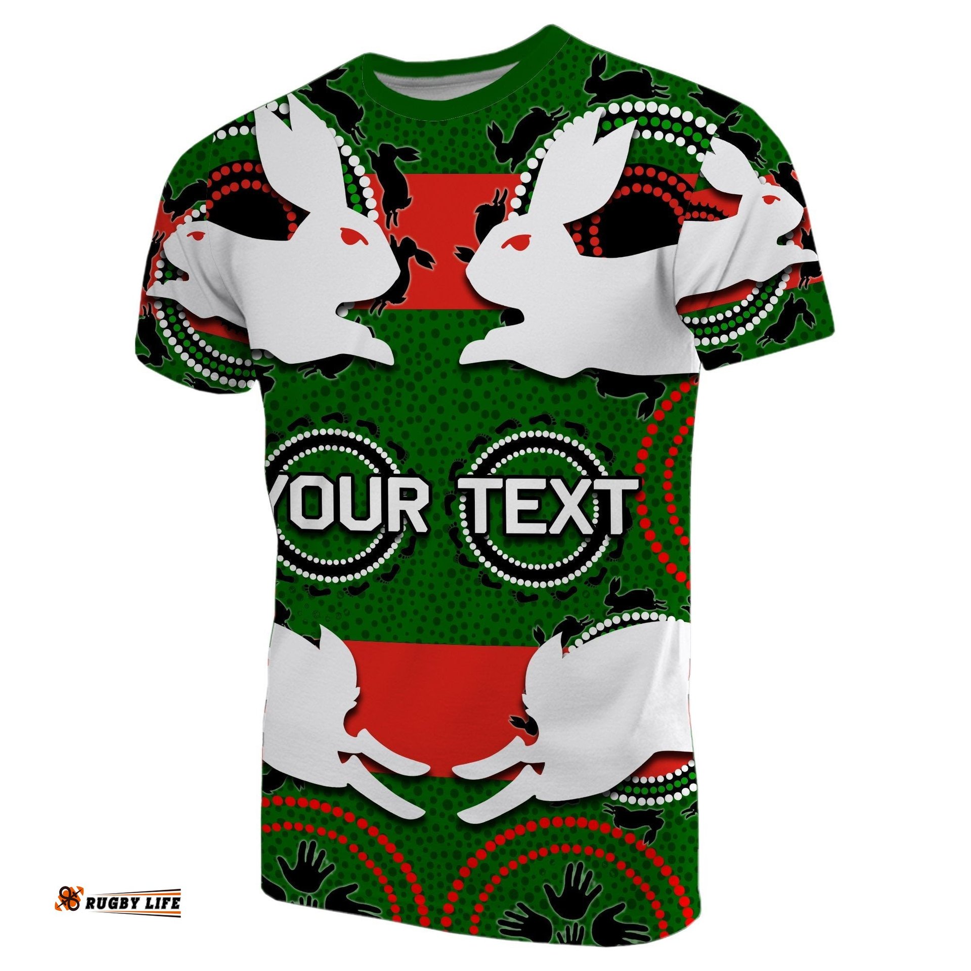 custom personalised rabbitohs t shirt aboriginal special