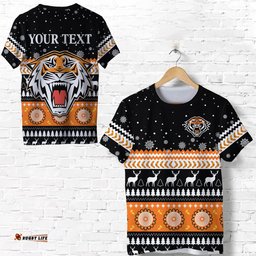 custom personalised wests tigers t shirt merry christmas energy