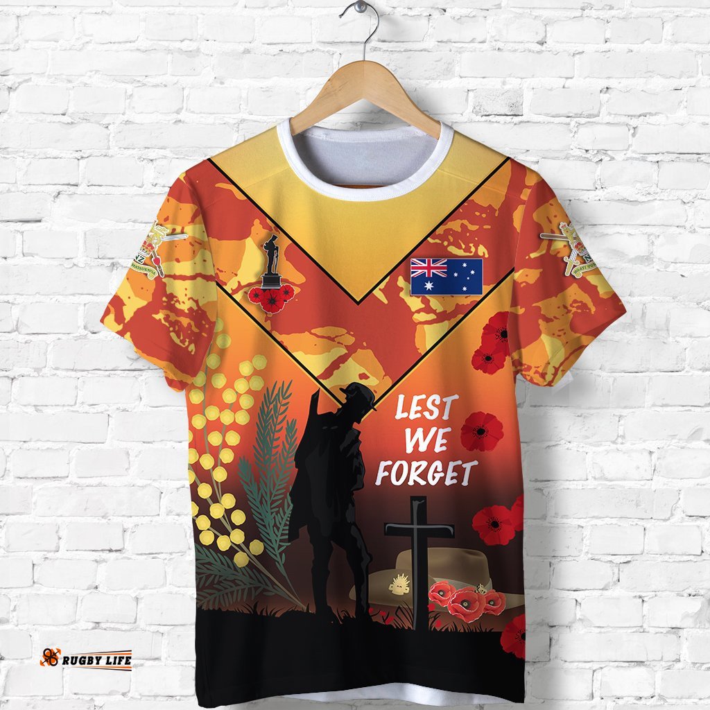 australian anzac day t shirt lest we forget 2021 style