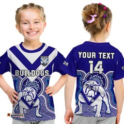custom text and number bulldogs rugby t shirt canterbury bankstown 1935 indigenous artsy