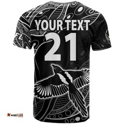 custom text and number 2023 collingwood magpies football t shirt pies founded 1892