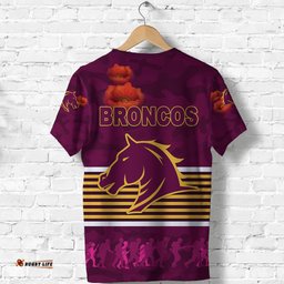 brisbane broncos t shirt anzac day simple style full maroon