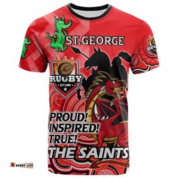 st george rugby t shirt custom the saints proud inspired true dragon aboriginal patterns t shirt