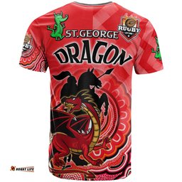 st george rugby t shirt custom the saints proud inspired true dragon aboriginal patterns t shirt