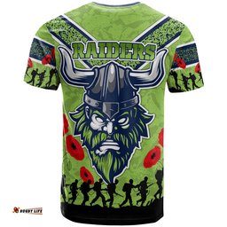 raiders rugby t shirt custom anzac day raiders t shirt
