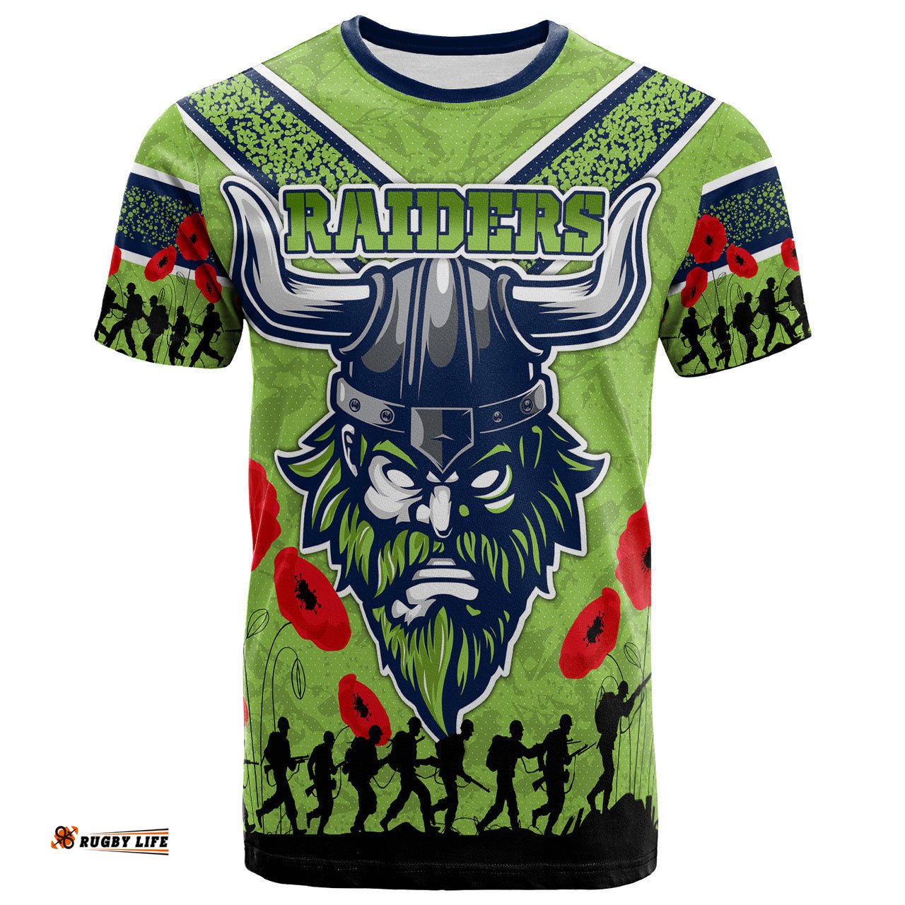 raiders rugby t shirt custom anzac day raiders t shirt