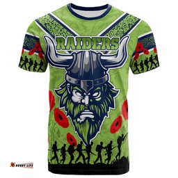 raiders rugby t shirt custom anzac day raiders t shirt