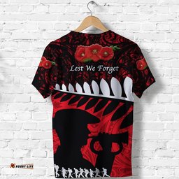 new zealand maori anzac t shirt remembrance soldier red