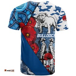 bulldogs rugby aboriginal anzac t shirt remembrance indigenous with poppy nrl