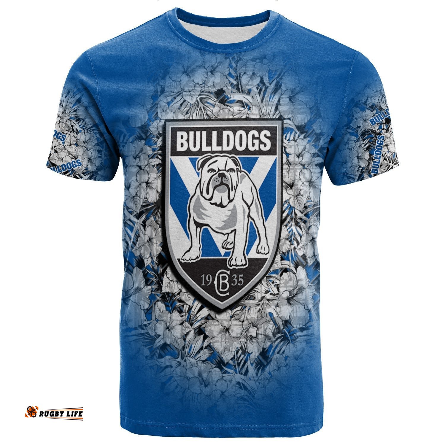 canterbury bankstown bulldogs t shirt polynesian hibiscus tropical vintage nrl