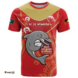 custom nrl dolphins naidoc week t shirt keep the fire burning indigenous art