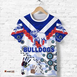 canterbury bankstown bulldogs t shirt anzac day indigenous no1