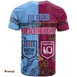 blues and maroons rugby t shirt state of origin nsw combine queensland aboriginal 2023
