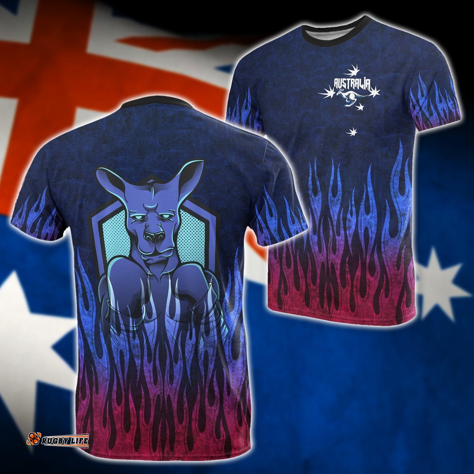 t shirt kangaroo t shirt flame unisex