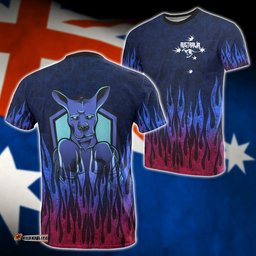 t shirt kangaroo t shirt flame unisex