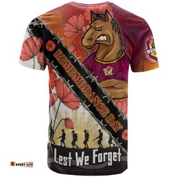 broncos rugby t shirt custom remembrance day lest we forget t shirt