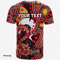 custom personalised naidoc aboriginal lizard t shirt red style
